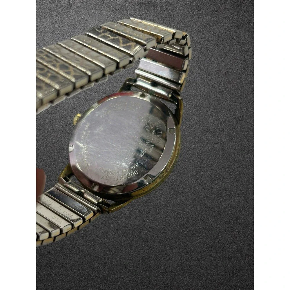 Vintage DuFonte by Lucien Piccard Swiss Watch Gold Tone Two-Tone Band For Parts